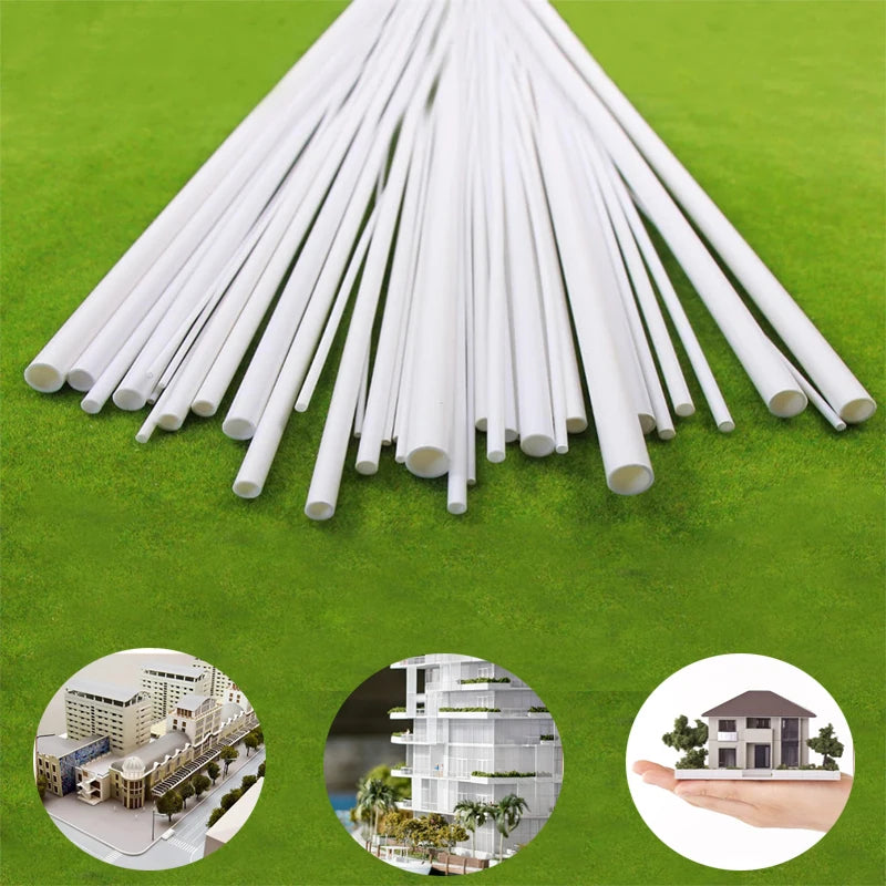 5/10/25/50pcs White ABS Round Plastic Pipe Tube Hollow Pipe OD 2/2.5/3/4/6/8mm x Length 250mm - Two Brothers DIY Store