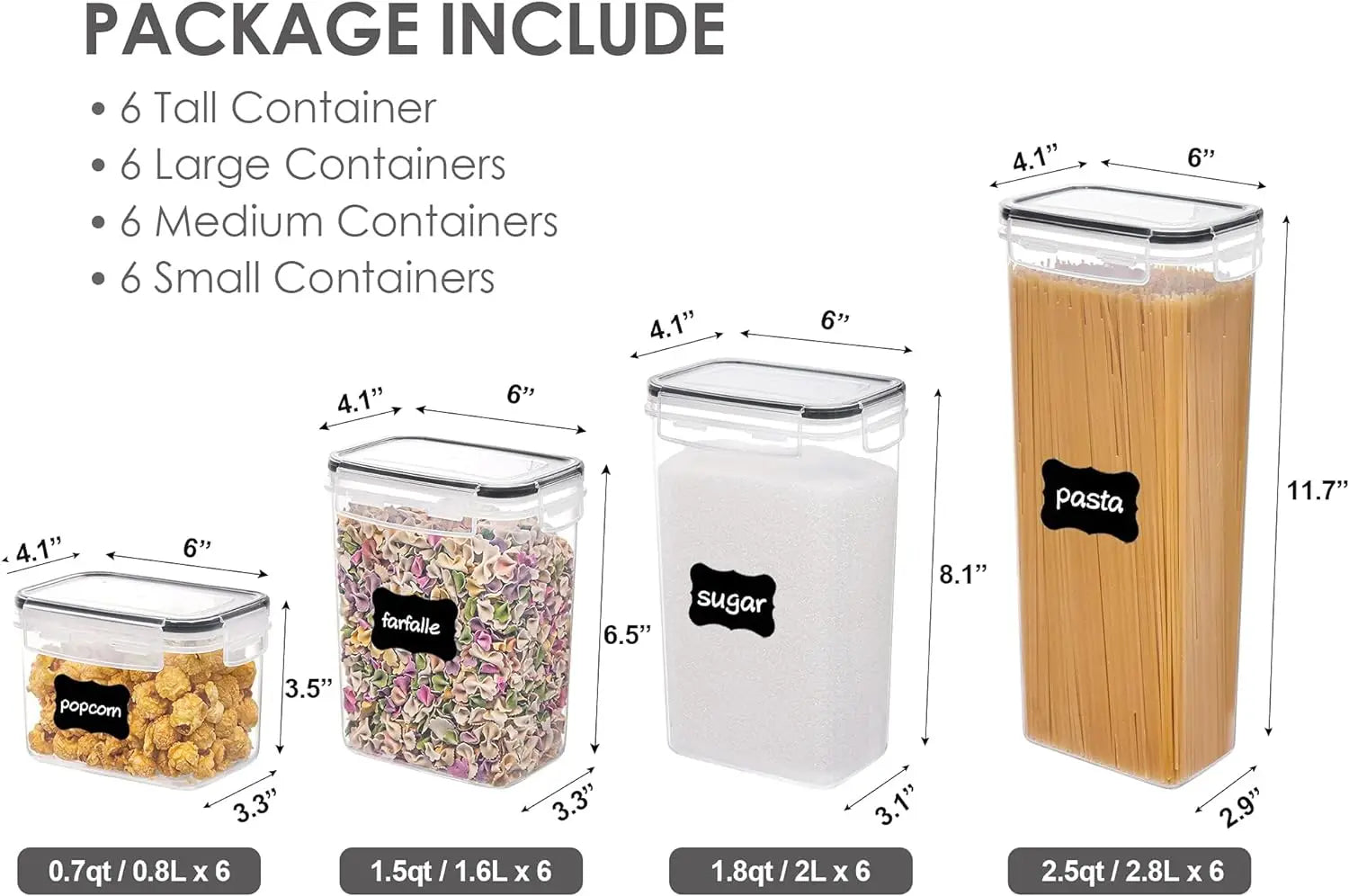 Airtight Food Storage Containers with Lids, 24 pcs. - Two Brothers DIY Store