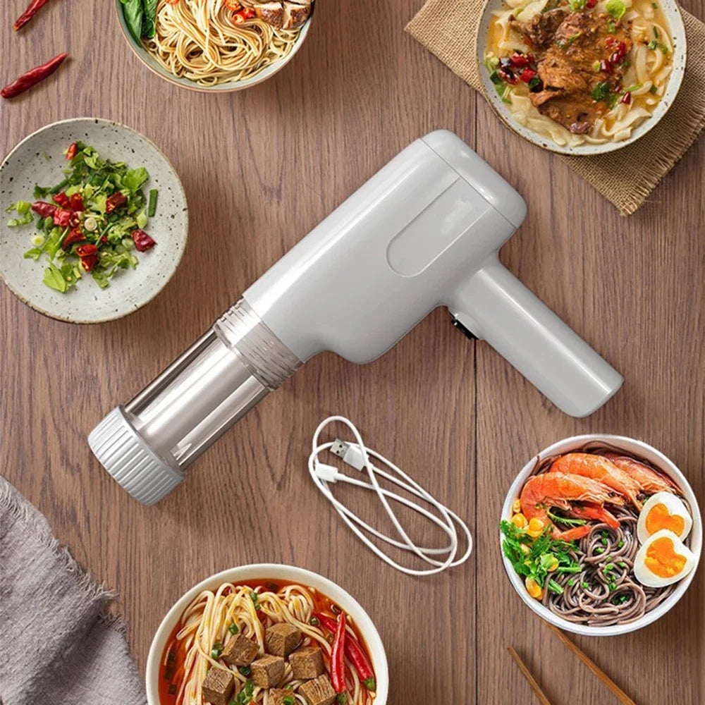 Portable 6 Molds Wireless Ramen Pasta Making Machine  Pasta Noodle Maker Handheld USB Rechargeable Kitchen