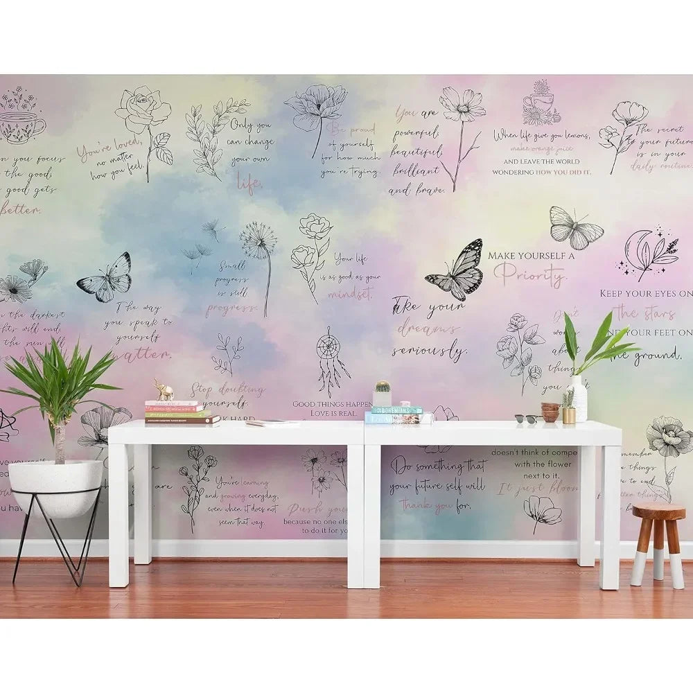 Self Care Meditation Quote. Bedroom Decor. Mental Health Wall Mural. Positive Quote Motivational Life Coach,9ft Tall X 16ft Wide