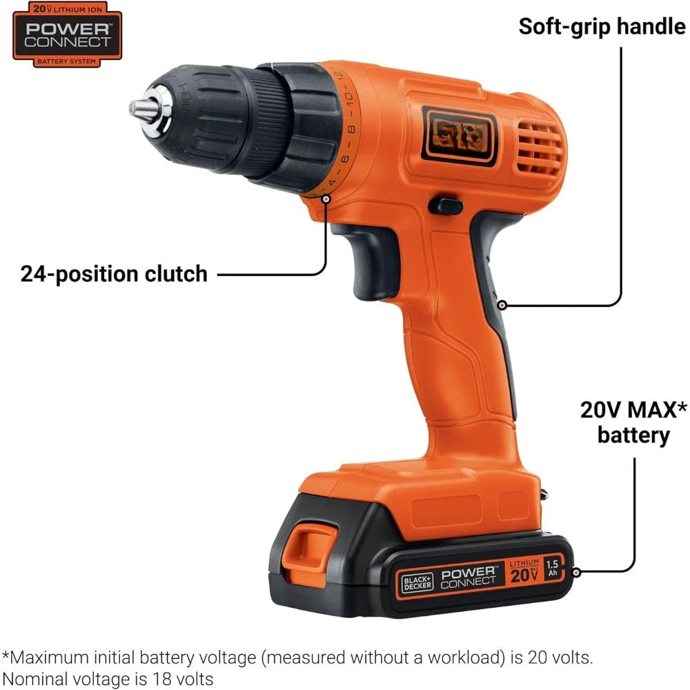 20V Cordless Drill/Driver + 30 Piece Bits and Drivers Kit - Two Brothers DIY Store