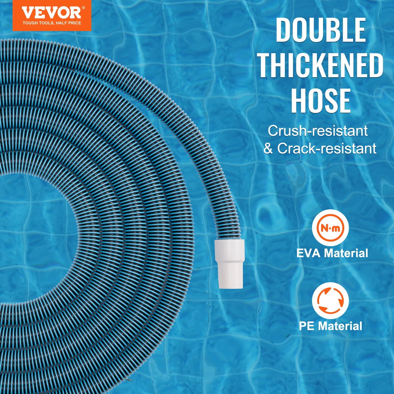 Heavy Duty Swimming Pool Hose 1-1/2-Inch x 30-Feet Pool Vacuum Cleaning Hose. - Two Brothers DIY Store