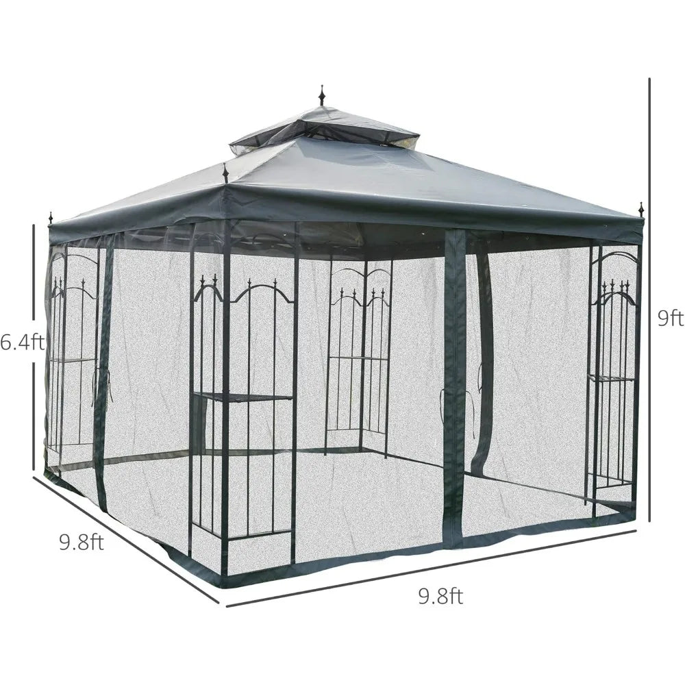 Gazebo with Corner Frame Shelves. - Two Brothers DIY Store