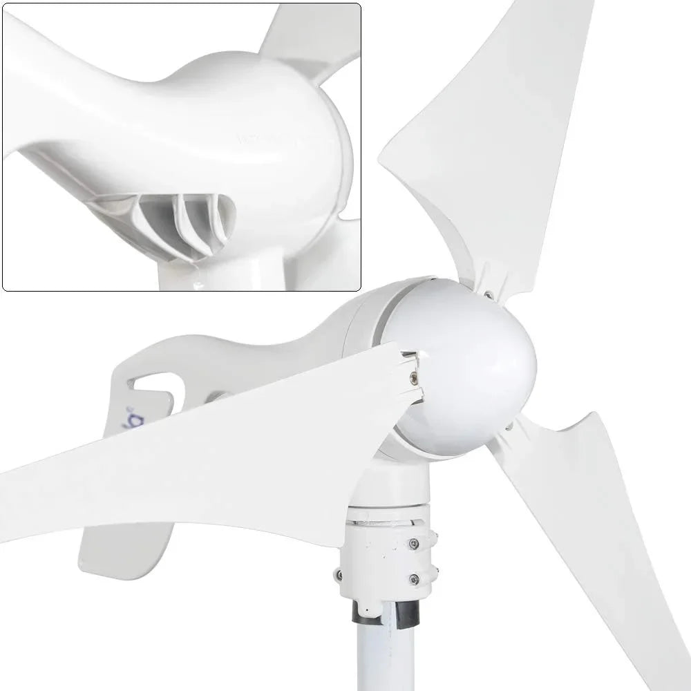 Wind Turbine Generator 400W 12V with 3 Blade 2.5m/s Low Speed Starting Wind Turbines with Charge Controller, Windmill for Home