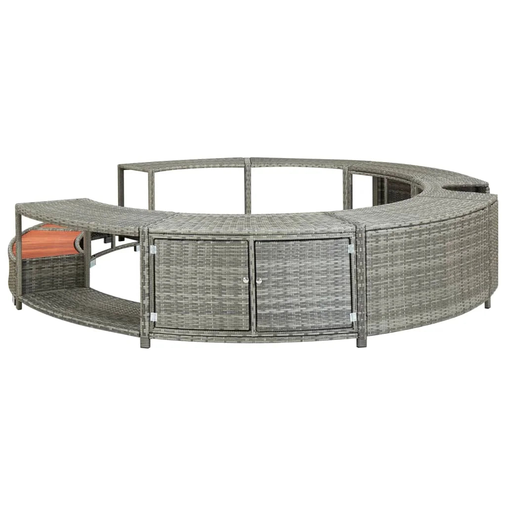 Hot Tub Surround Grey Poly Rattan. - Two Brothers DIY Store