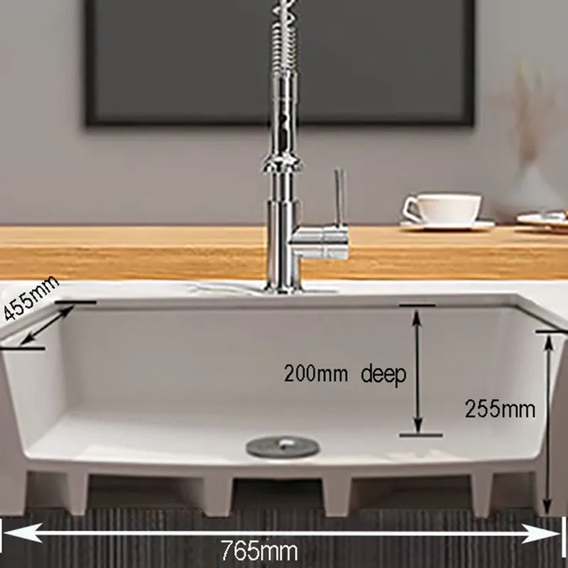 Farmhouse Kitchen Sink,,Reversible Single/Double Bowl - White