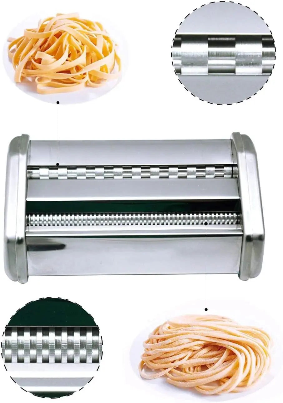 Electric Pasta Maker with Motor Automatic Pasta Machine with Hand Crank and Multifunctional Rollers