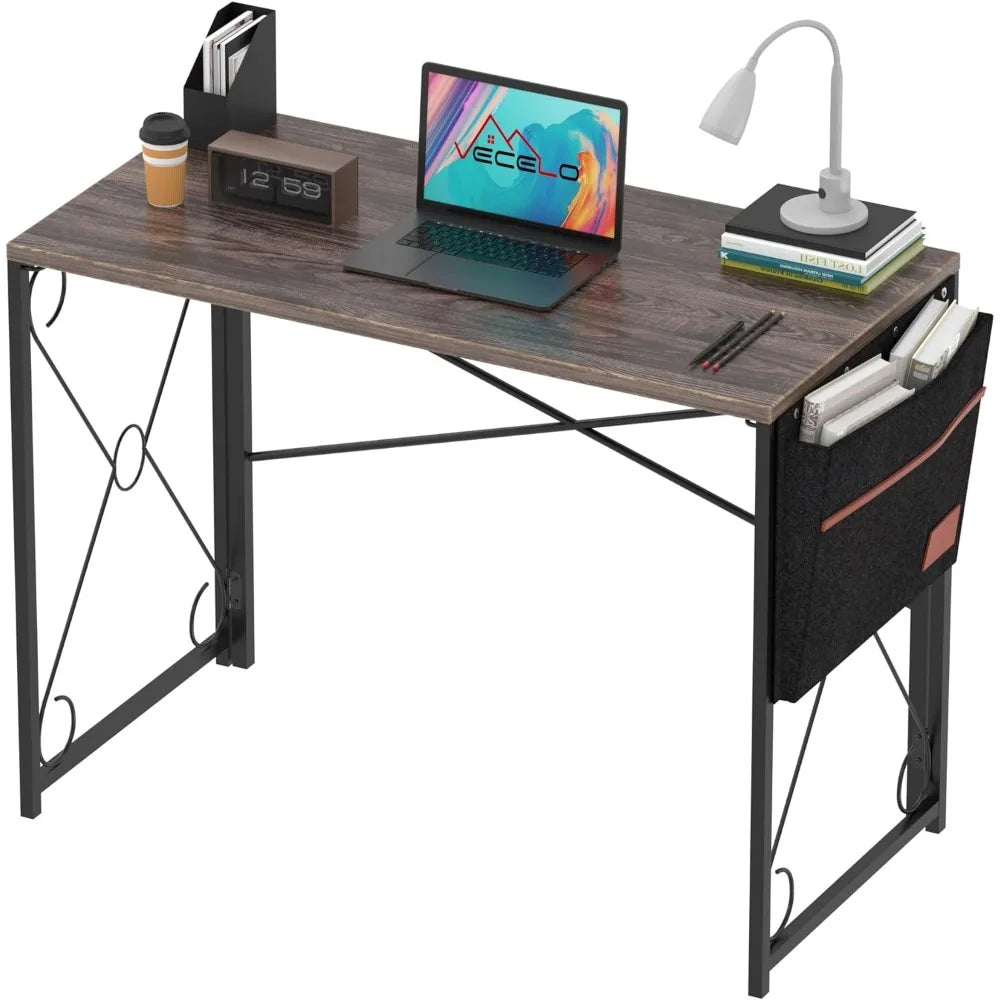 39 Inch Writing Computer Folding Desk/Sturdy Steel Laptop Table. - Two Brothers DIY Store