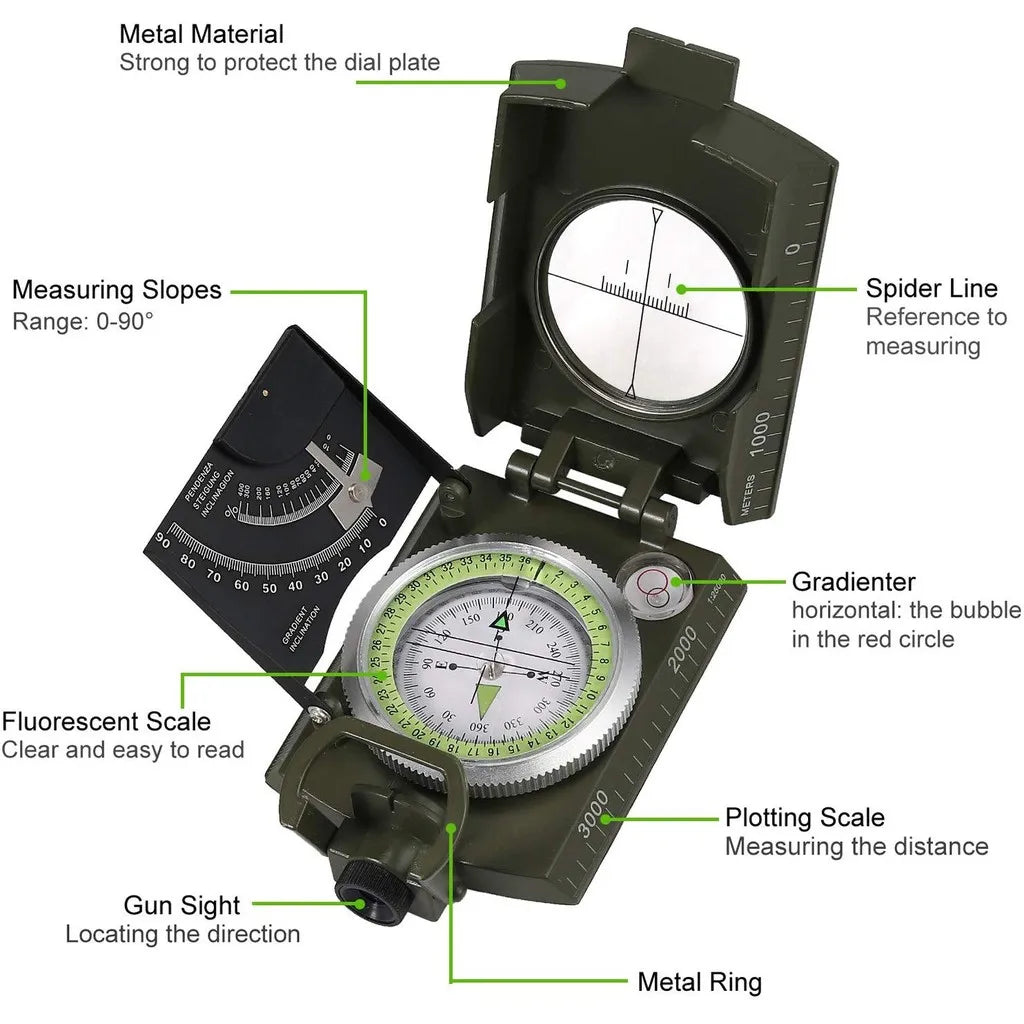 Outdoor Survival Gear Military Compass - Two Brothers DIY Store