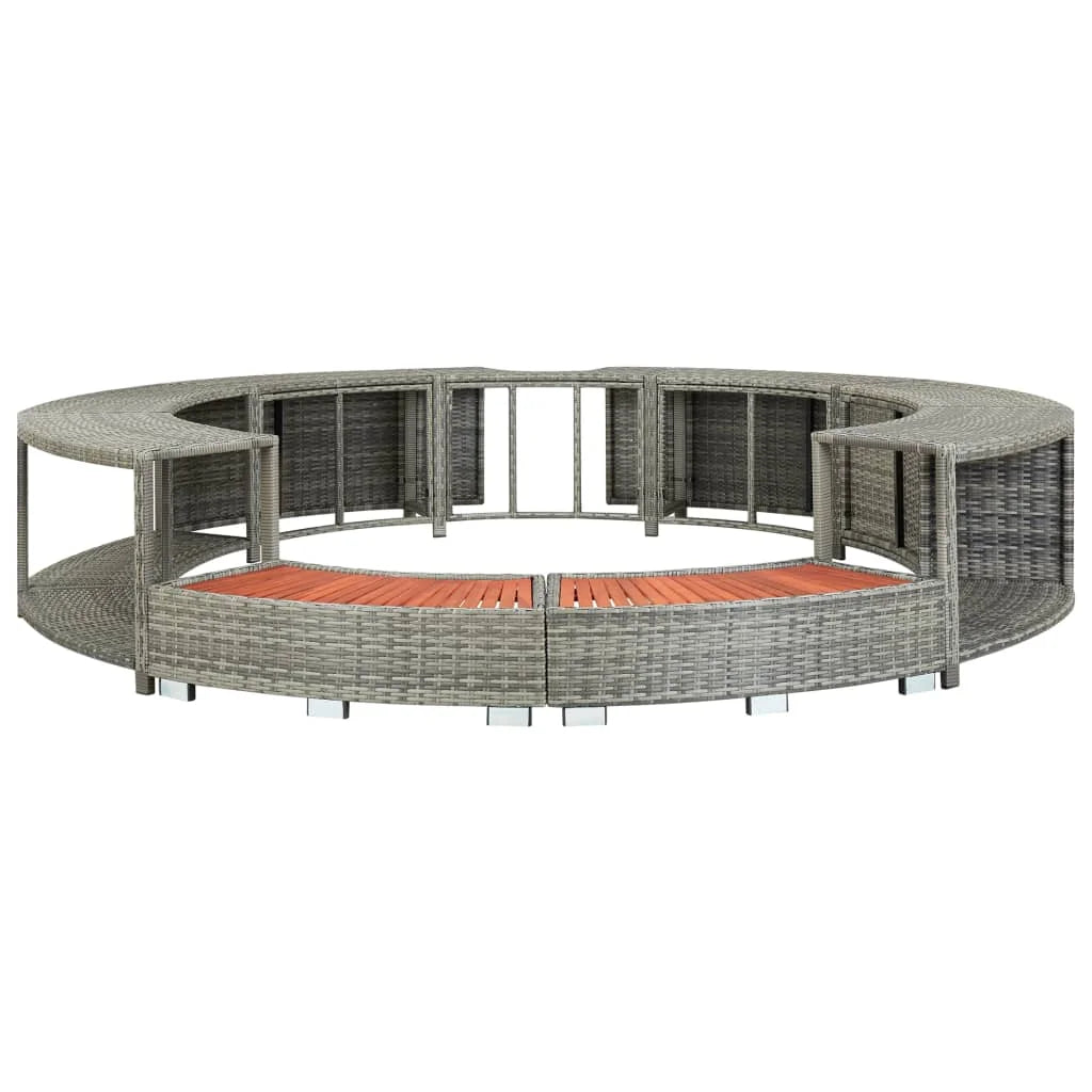 Hot Tub Surround Grey Poly Rattan. - Two Brothers DIY Store