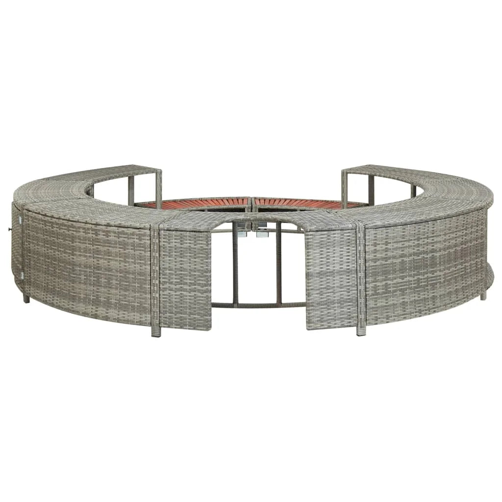 Hot Tub Surround Grey Poly Rattan. - Two Brothers DIY Store