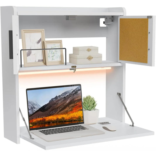 US Wall Mounted Desk with LED Light. - Two Brothers DIY Store