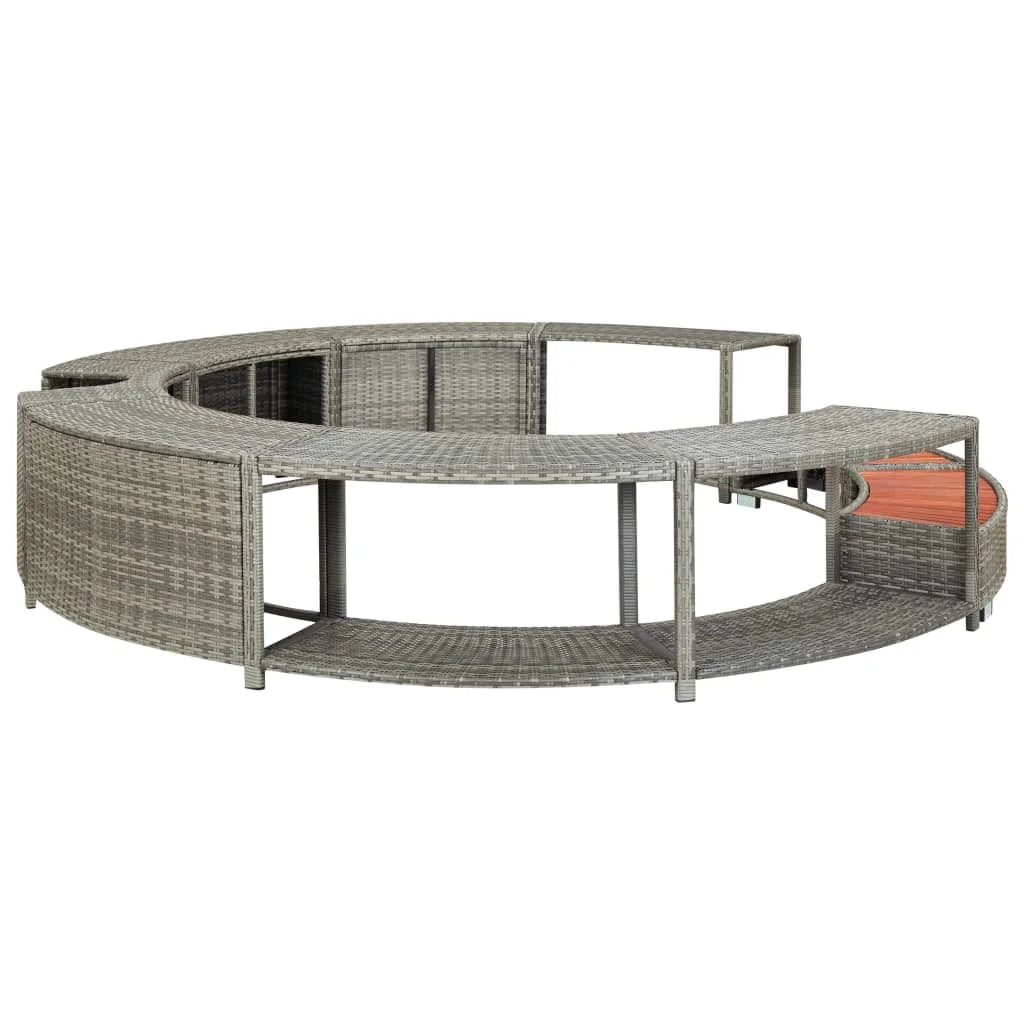 Hot Tub Surround Grey Poly Rattan. - Two Brothers DIY Store