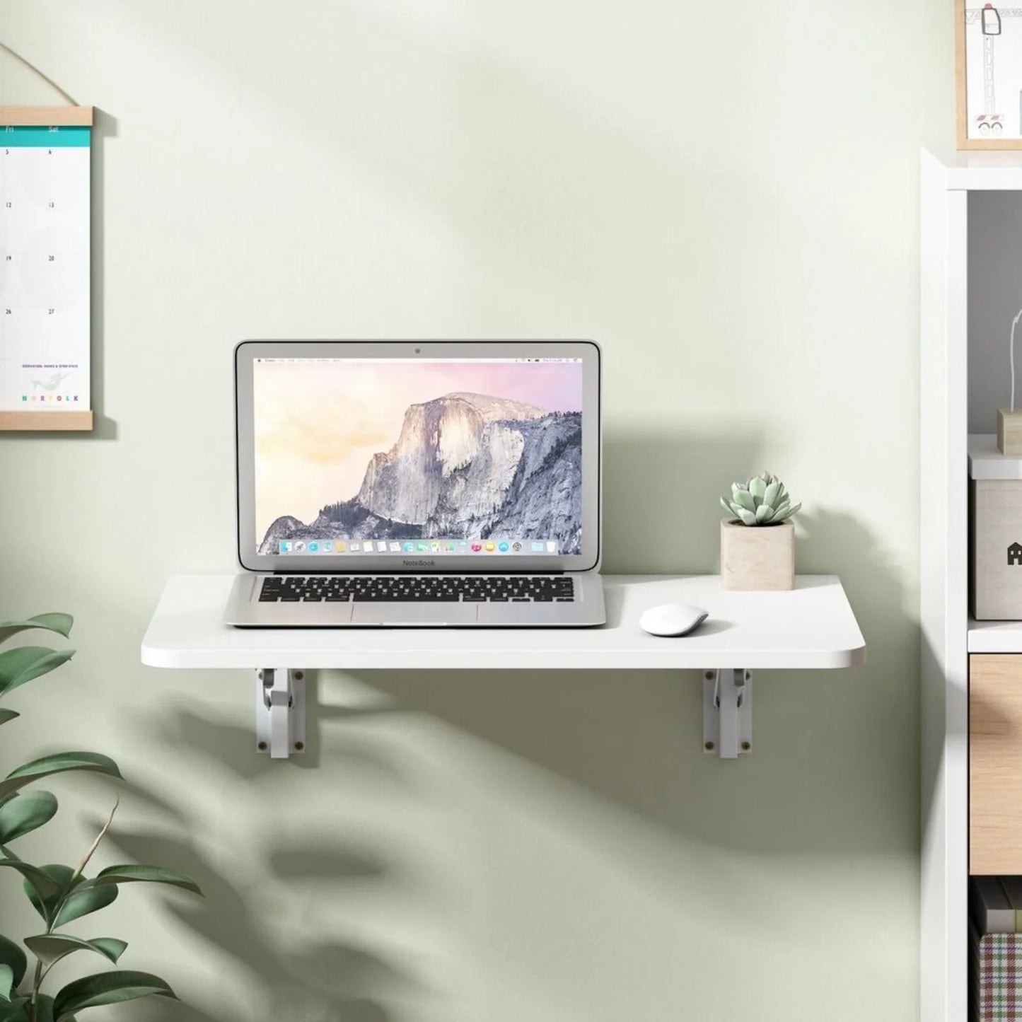 US Foldable Wall-Mounted Laptop Desk with Stand - Two Brothers DIY Store