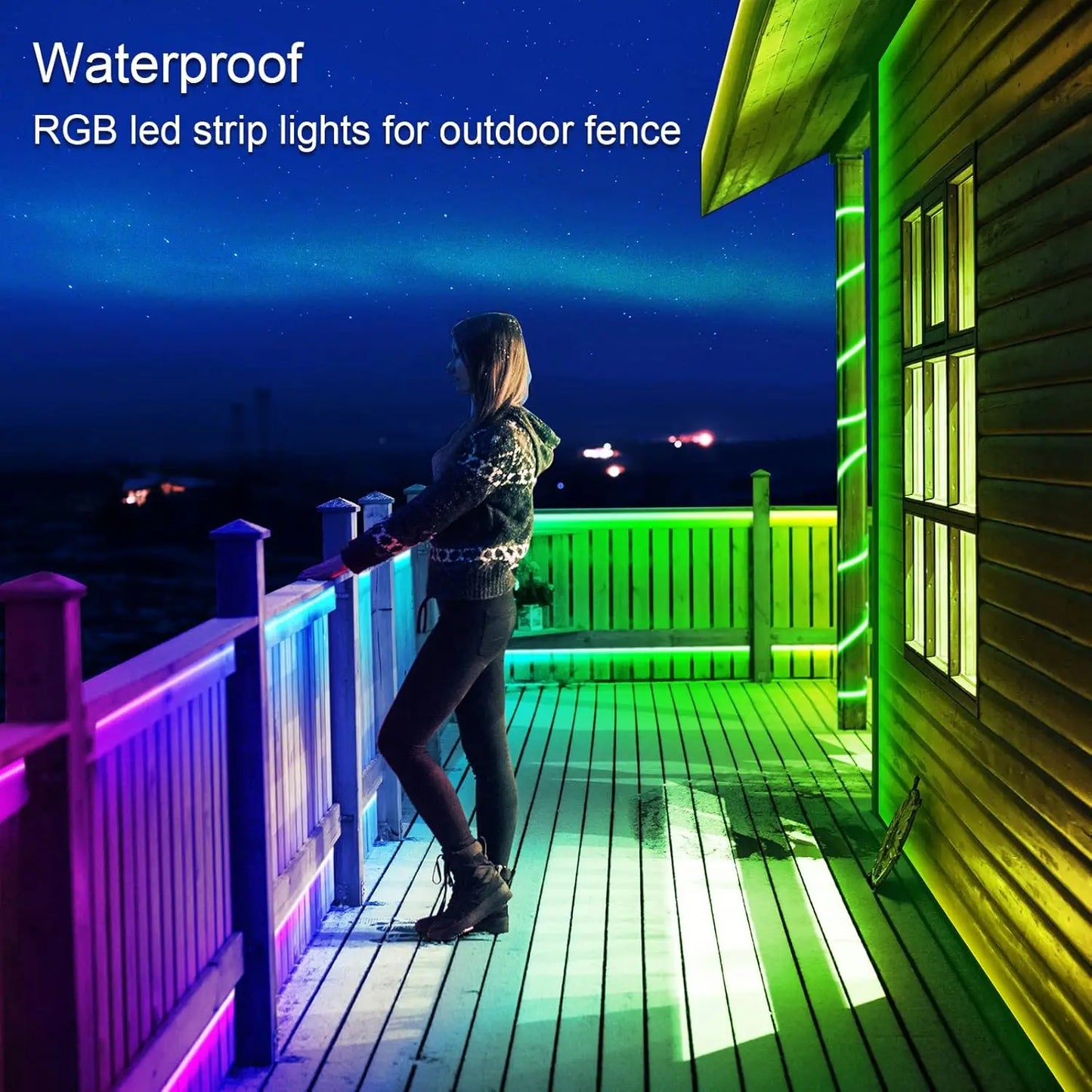 400ft Outdoor LED Strip Lights Waterproof,IP68 Outside Led Light Strips Waterproof with Bluetooth App Remote Control